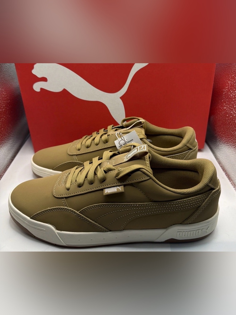 PUMA Men's Skate Court Buck Sneaker Low Top Softfoam Brown Lace Up Size 12 M